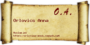 Orlovics Anna névjegykártya